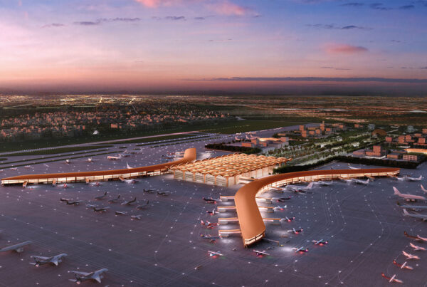 Architectural wayfinding airport signage by Capital Arts