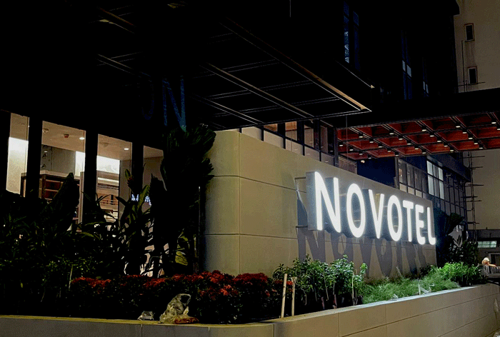 novotel hotel outdoor 3d letter sign