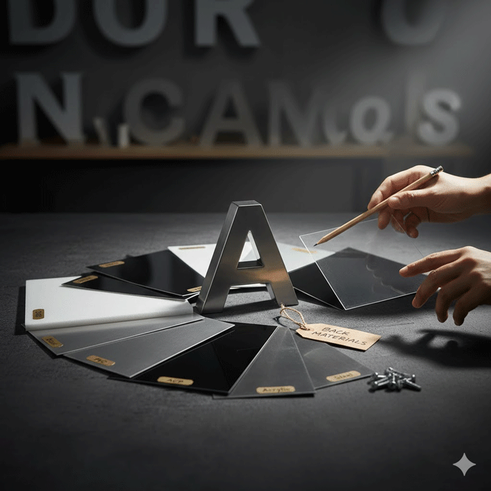 Right Back Material for 3D Letters