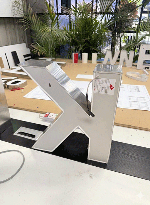 3d letter K backing with ACP by Capital Arts