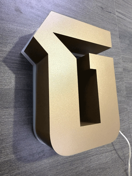 stainless rose gold khmer 3d letter by capital arts