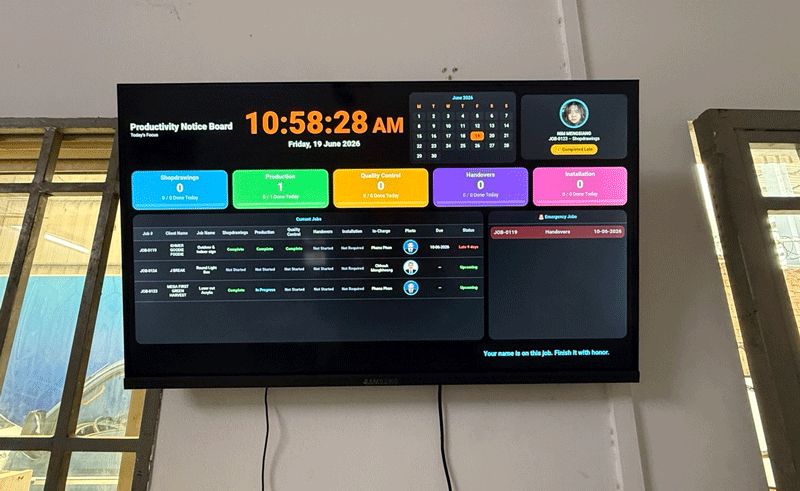 Staff room project Display Screen by Capital Arts Cambodia